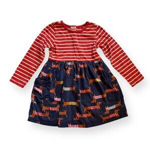 Hanna Andersson stripes & wiener dogs dress